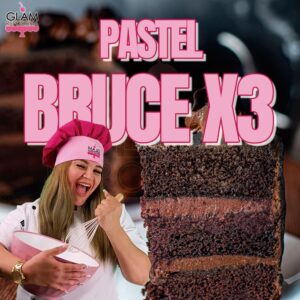 Diseño de GLAM que representa el curso de Pastel Bruce 3X: Chocolate Intenso