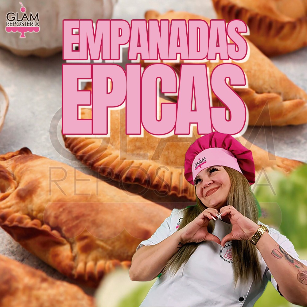 Diseño de GLAM que representa el curso de Empanadas Épicas: Arte y Sabor