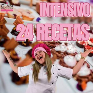 Diseño de GLAM que representa el curso de Intensivo de 24 Recetas