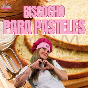 Diseño de GLAM que representa el curso de Panes para Eventos: Bizcochos para Pasteles con Coberturas Pesadas
